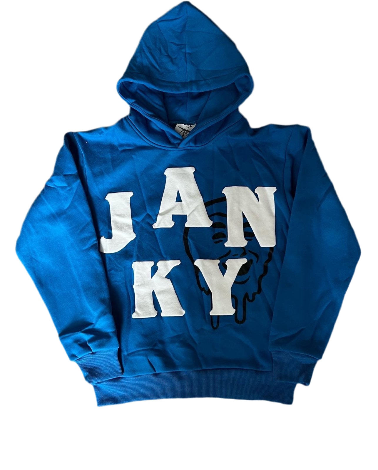 Blue Puff Print Hoodies