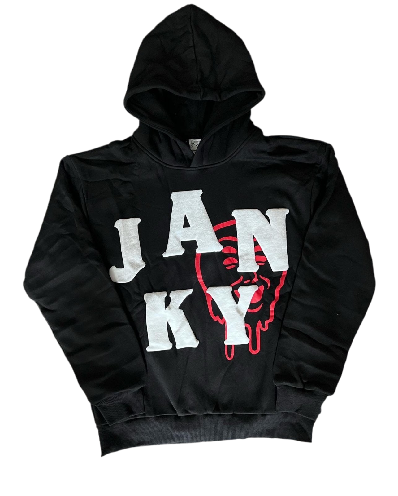 Black Puff Print Hoodie