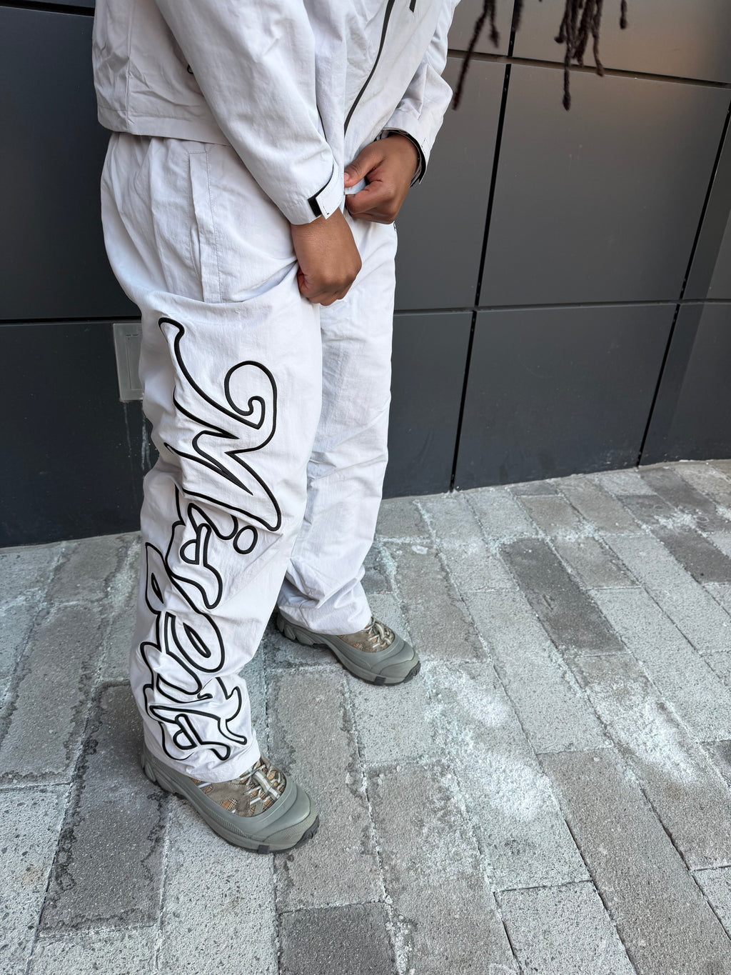 Grey Windbreaker Pants
