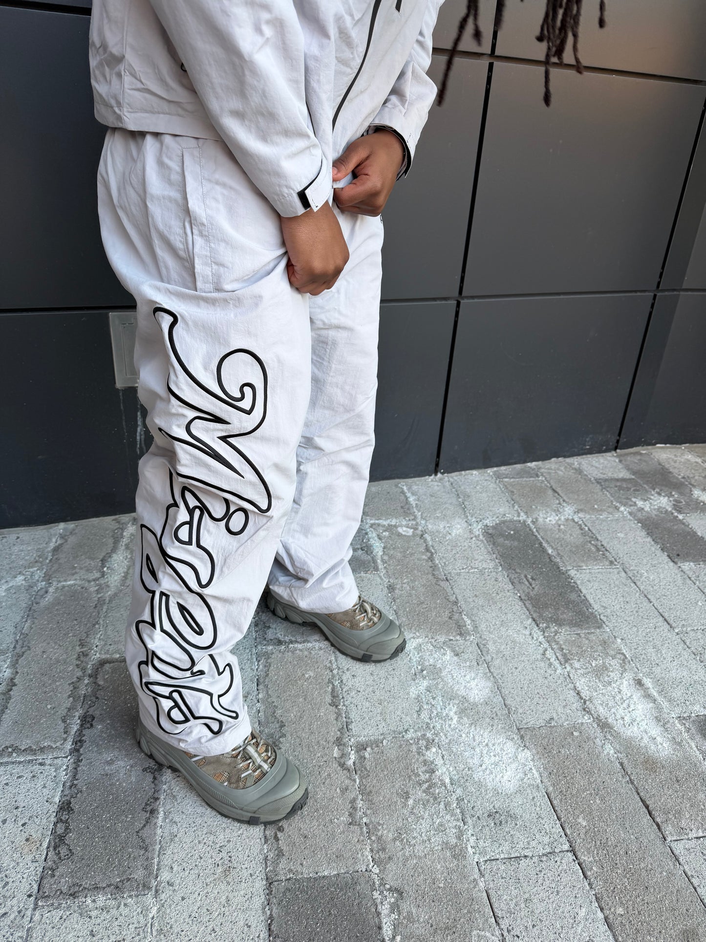 Grey Windbreaker Pants