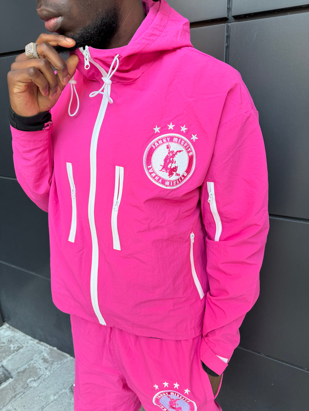 Pink Windbreaker Jacket