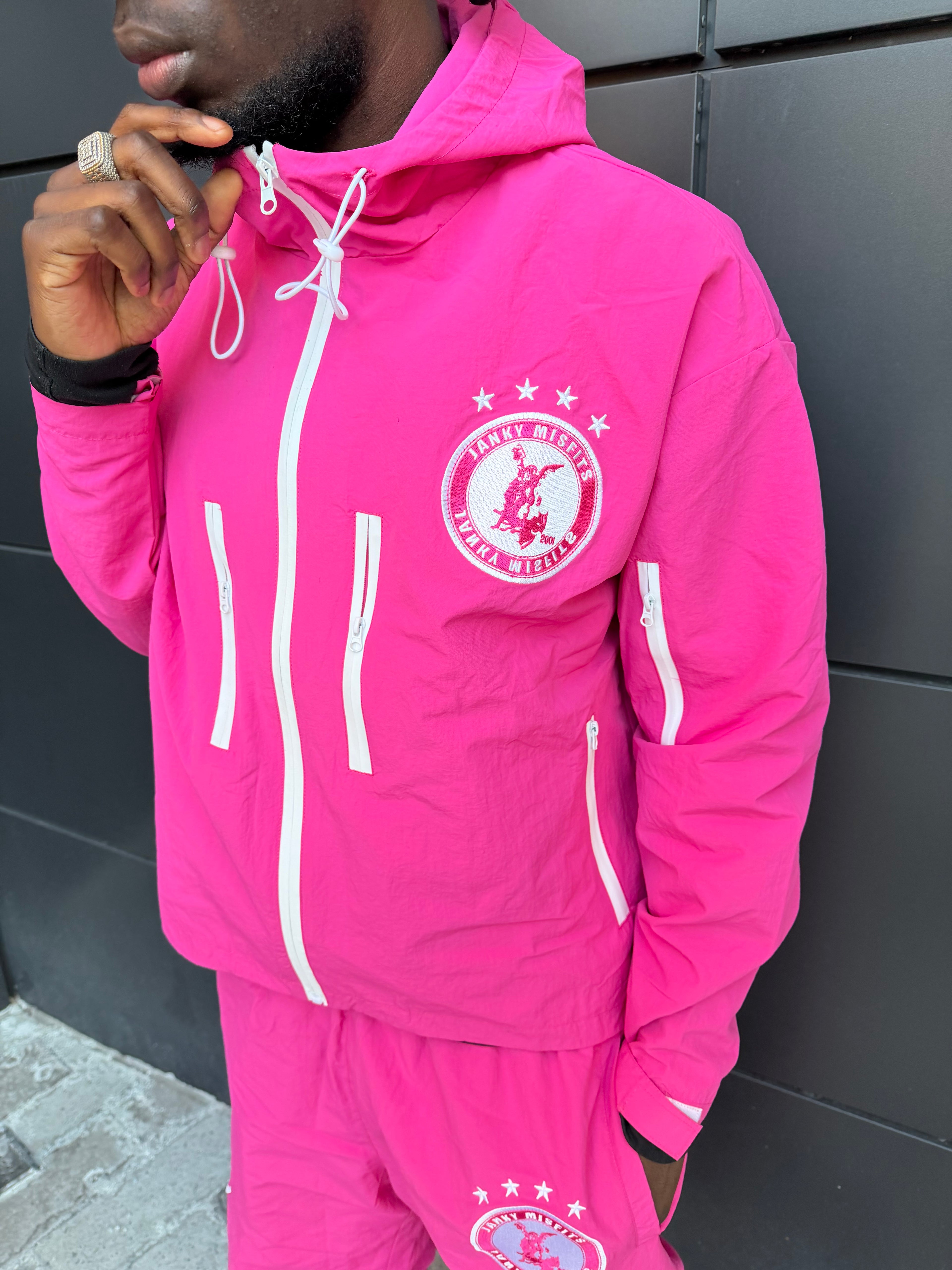 Pink Windbreaker Jacket