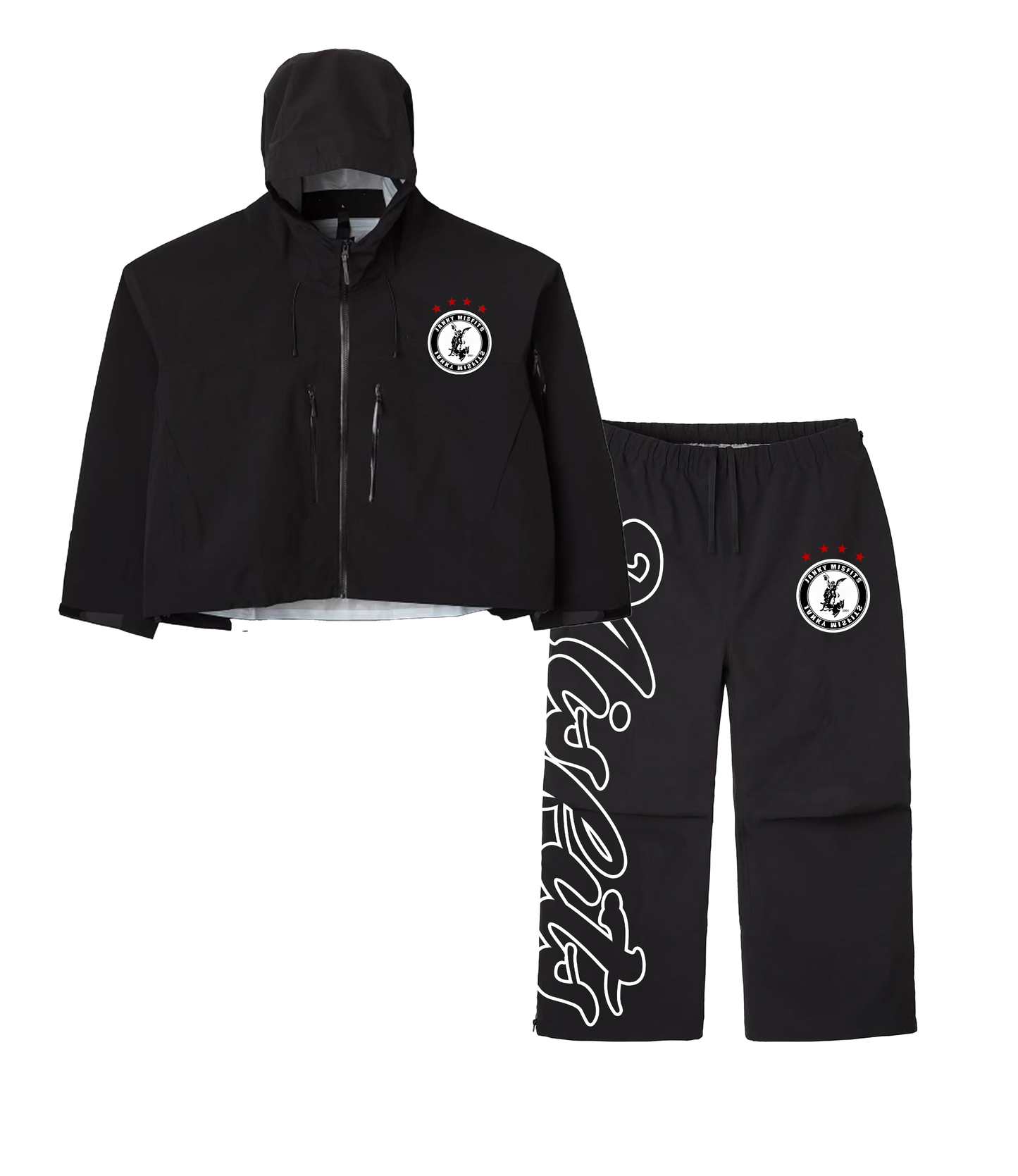 Black Windbreaker Set