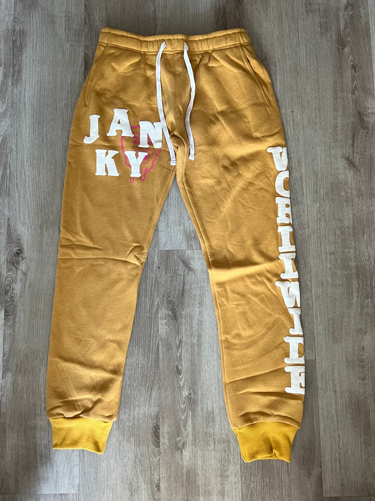 Tan Puff Print Joggers
